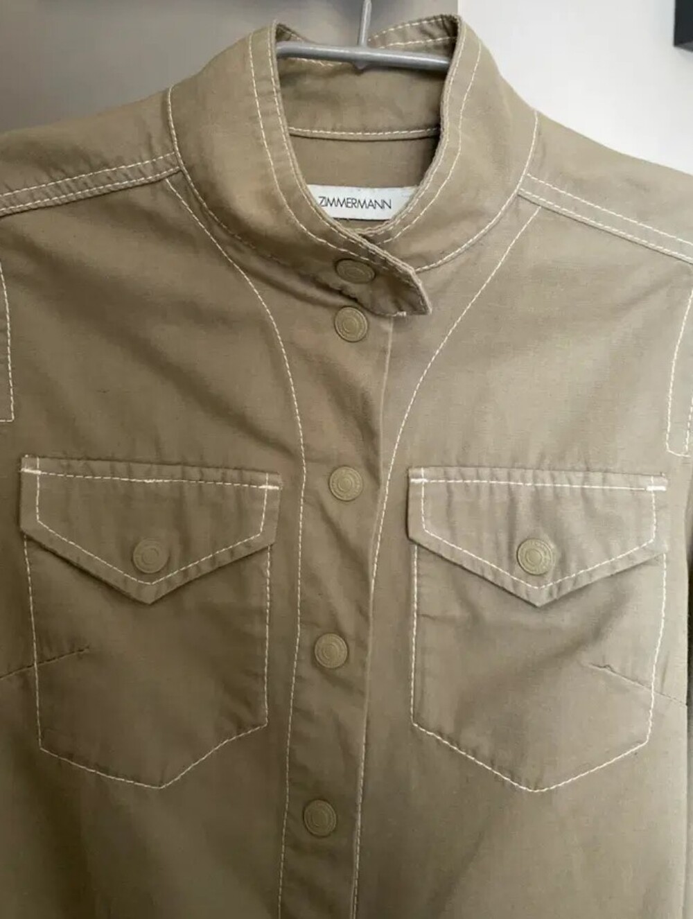 Zimmermann Khaki Button Down Shirt 0